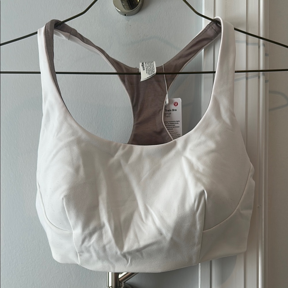 lululemon athletica White and Gray Sports Bra